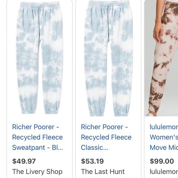 RicherPoorer Blue Tie-dyed Sweatpants - Picture 6 of 6